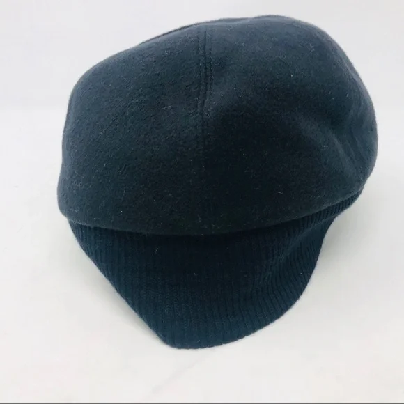 Barney´s New York Black Wool Cashmere Driving Hat Men